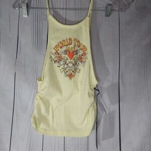 Forever 21 Yellow Graphic World Tour 1997 Tank Top NWT